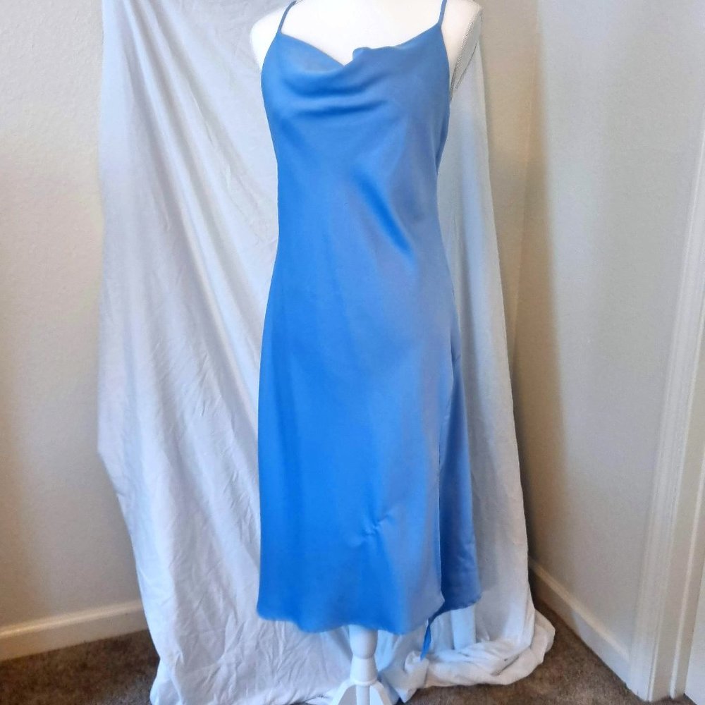 Blue slip dress